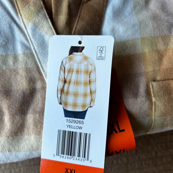 Weatherproof Vintage Women's Flannel Shirt Yellow size XXL - Picture 7 of 9